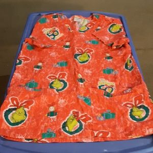 Christmas scrub top